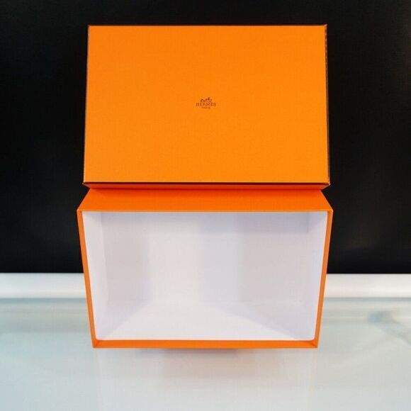 Hermes Paris Empty Authentic Shoe Box Gift Storage Orange 12 x 8 x 4.5 Inch - Picture 4 of 4